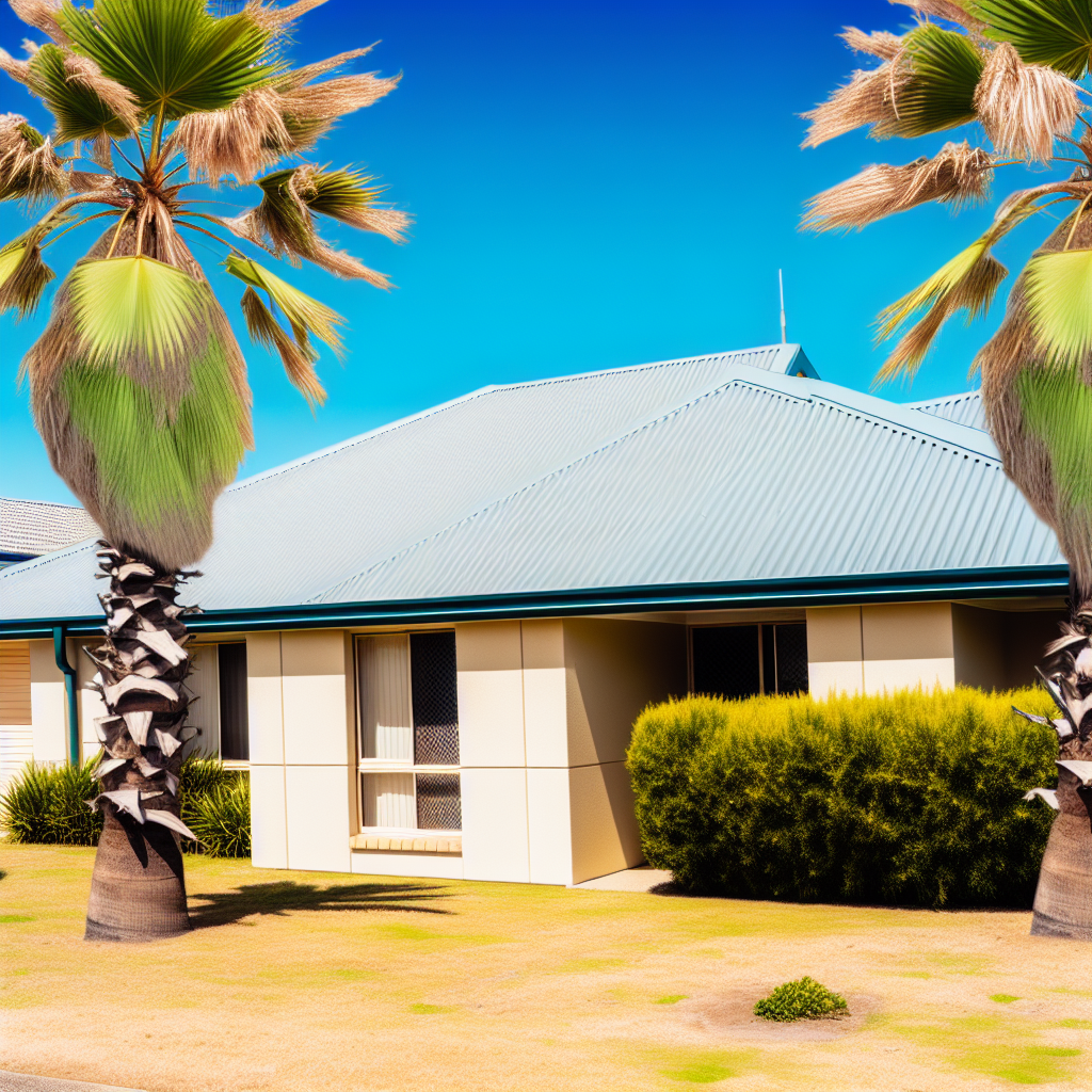 palm trees next to a house